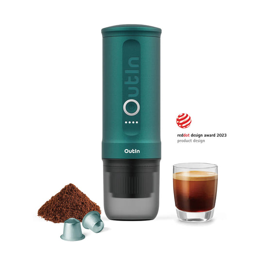 Outin Nano Tragbare Espresso Maschine (Outin Teal) - Coffee Coaching Club