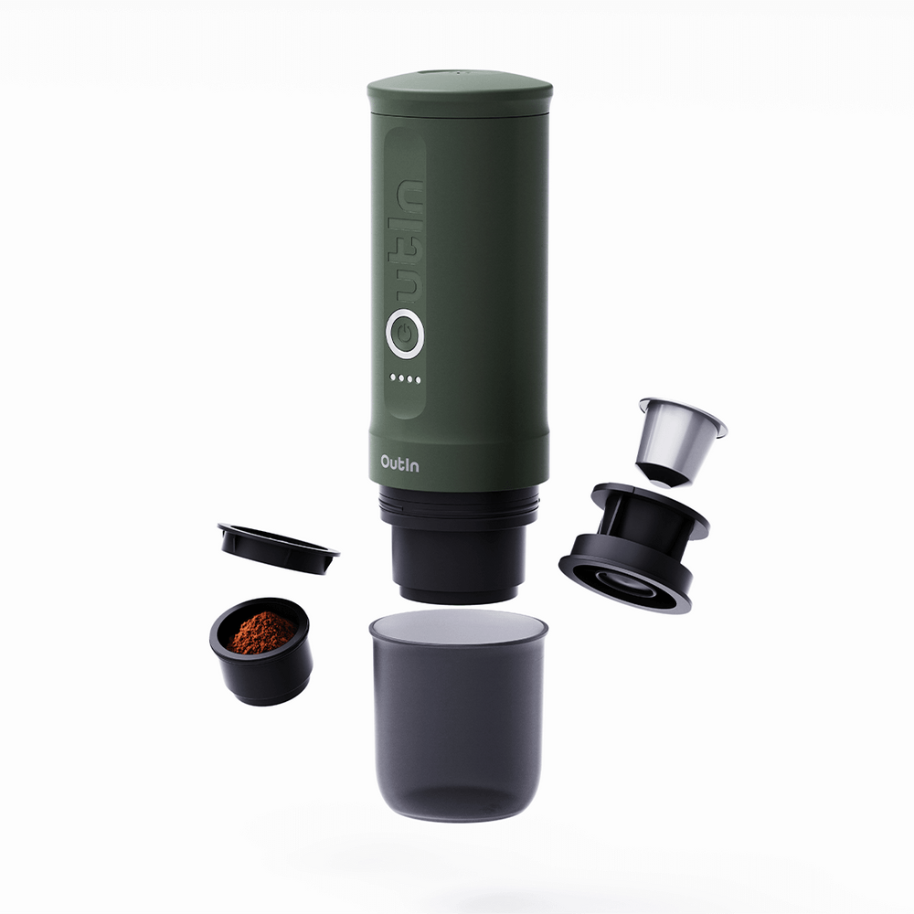 Outin Nano Tragbare Espresso Maschine (Forest Green) - Coffee Coaching Club