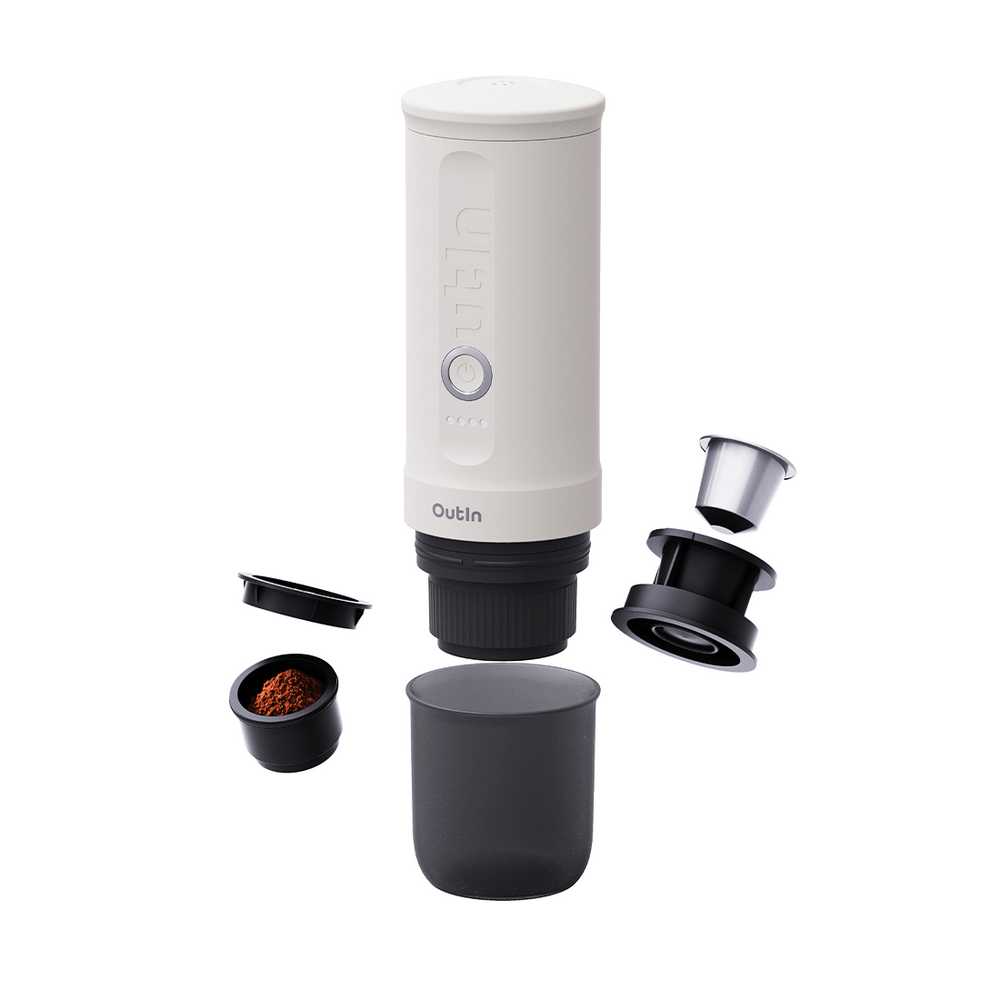 Outin Nano Tragbare Espresso Maschine (Pearl White) - Coffee Coaching Club