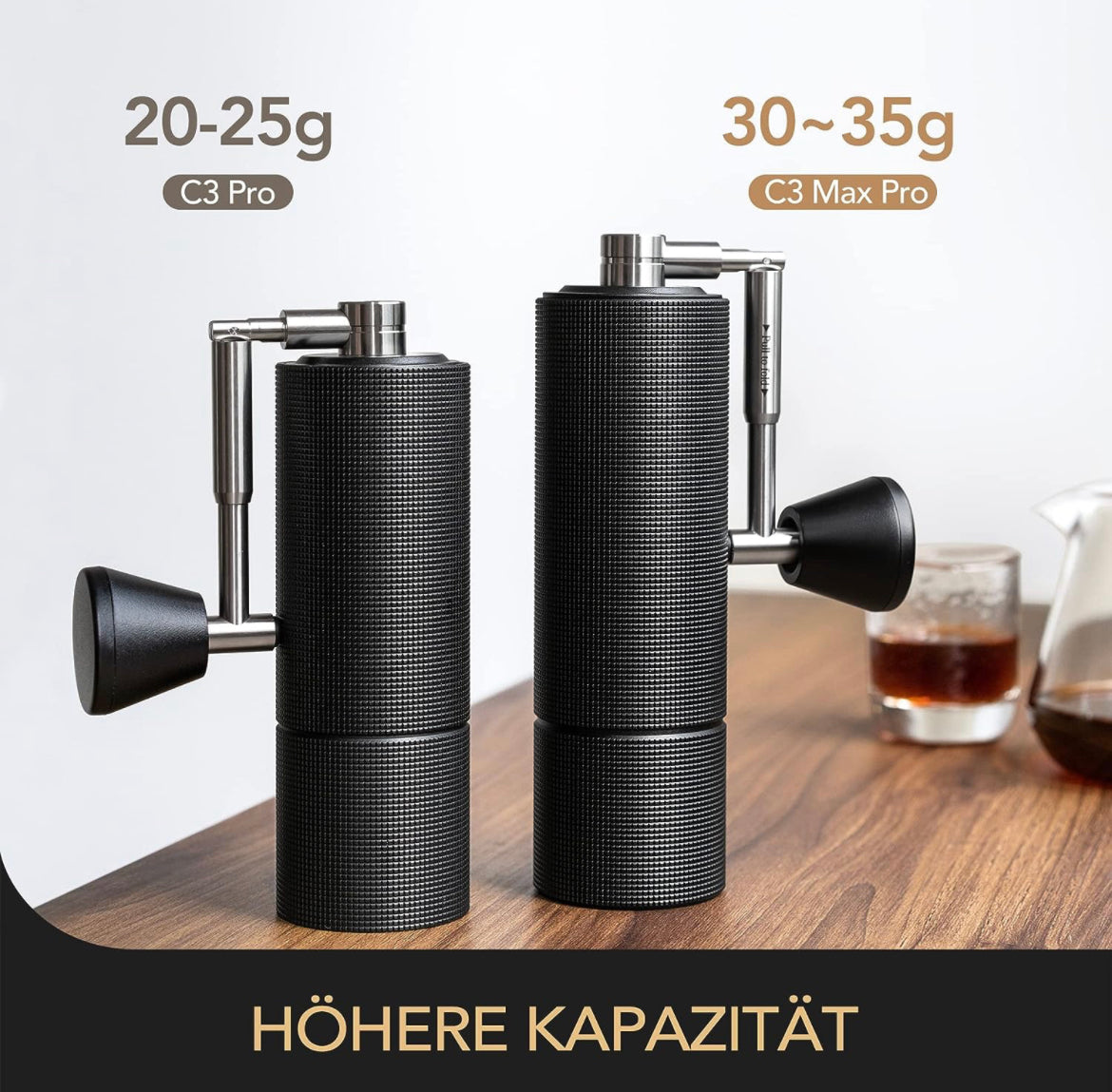 Timemore Chestnut C3 Max Pro Kaffeemühle mit S2C Mahlwerk Schwarz - Coffee Coaching Club