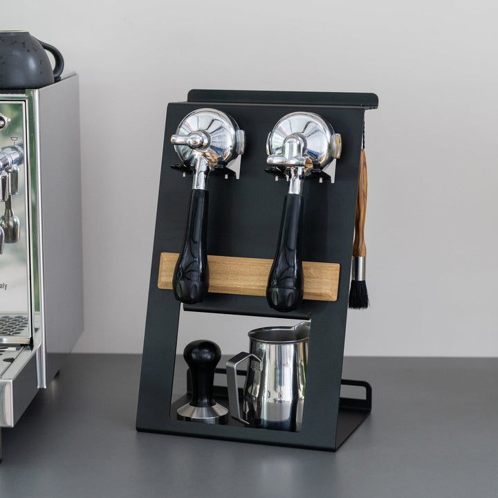 Flate - Station mit Siebträgerhalter für Barista Zubehör - Coffee Coaching Club