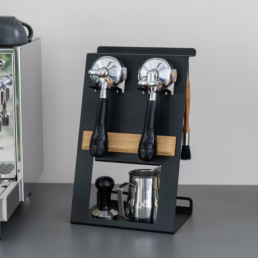 Flate - Station mit Siebträgerhalter für Barista Zubehör - Coffee Coaching Club
