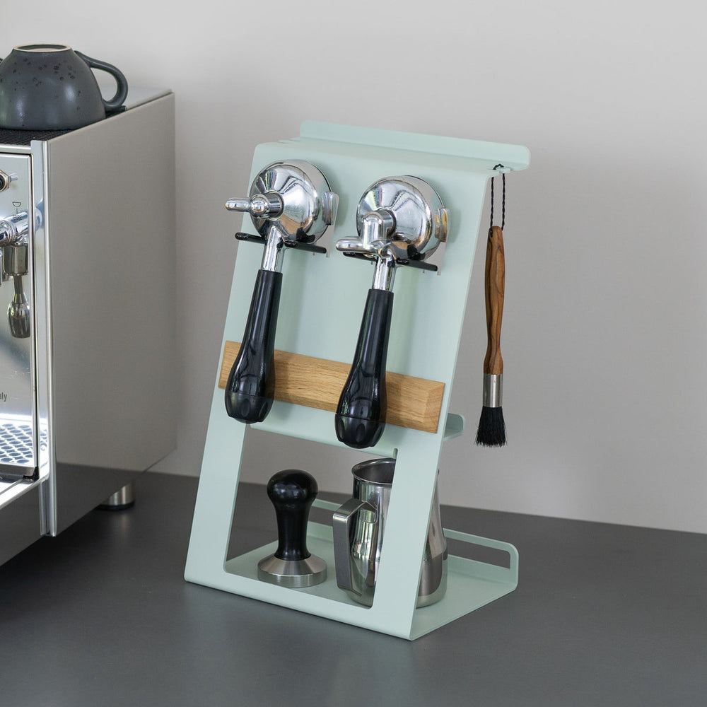 Flate - Station mit Siebträgerhalter für Barista Zubehör - Coffee Coaching Club