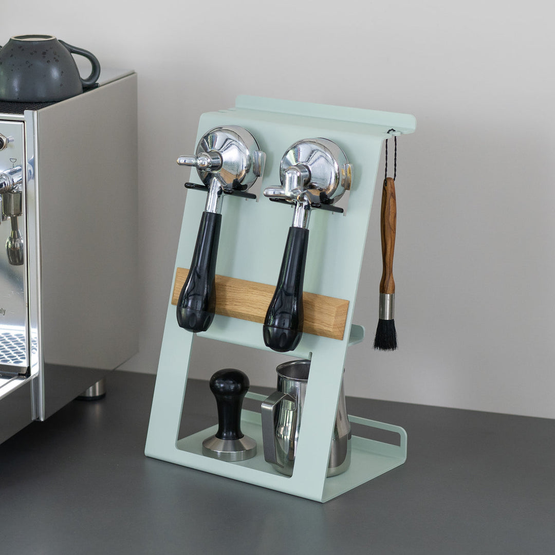 Flate - Station mit Siebträgerhalter für Barista Zubehör - Coffee Coaching Club
