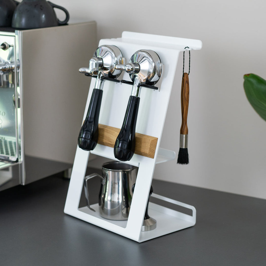 Flate - Station mit Siebträgerhalter für Barista Zubehör - Coffee Coaching Club