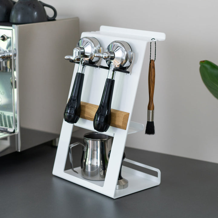 Flate - Station mit Siebträgerhalter für Barista Zubehör - Coffee Coaching Club