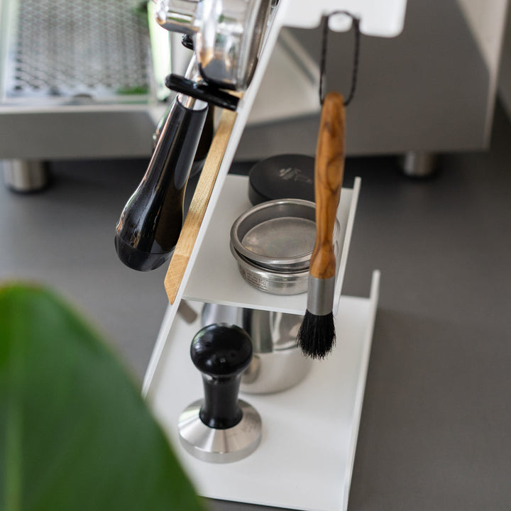 Flate - Station mit Siebträgerhalter für Barista Zubehör - Coffee Coaching Club
