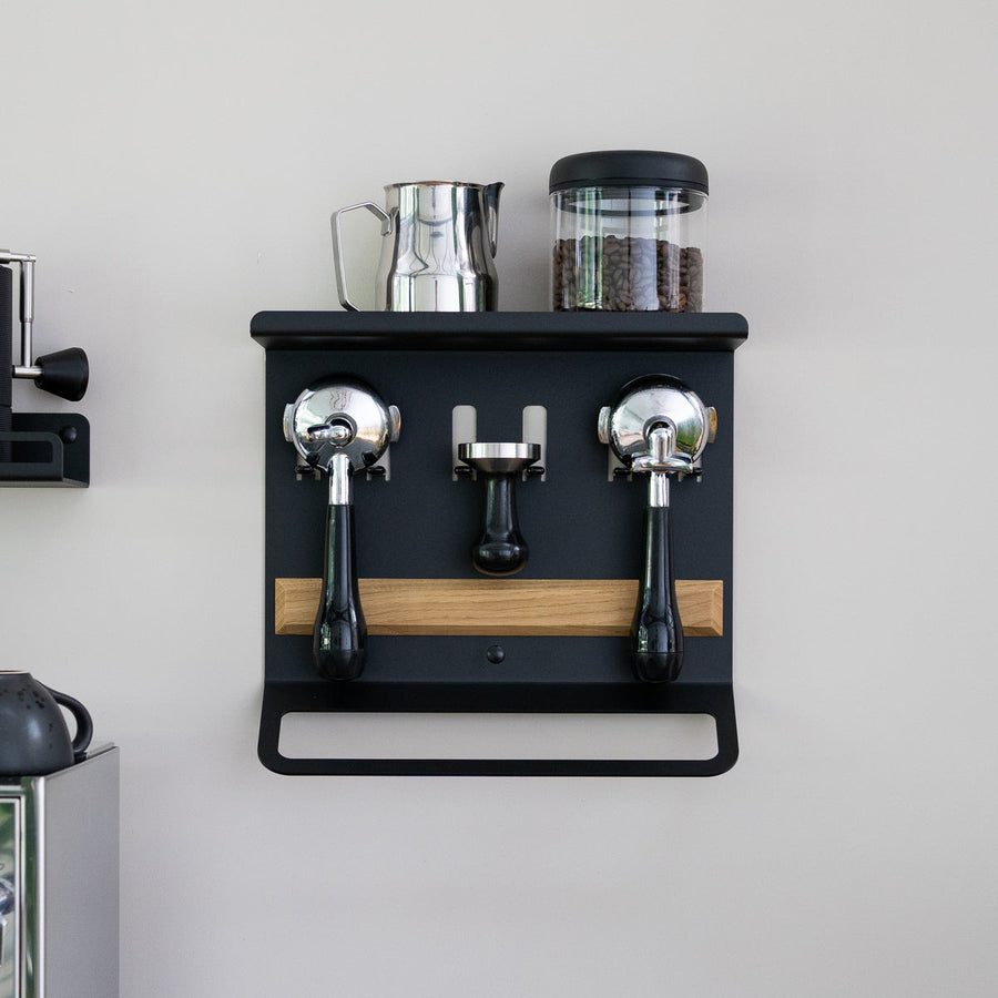 Flate - Board mit Siebträgerhalter für Barista Zubehör - Coffee Coaching Club