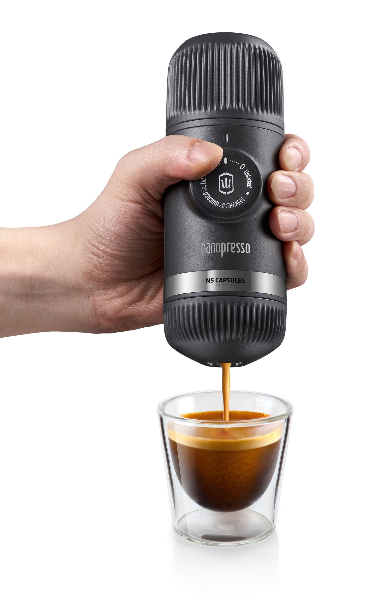 WACACO Nanopresso Tragbare Espressomaschine inkl. S-Etui/Case - Anthrazit - Coffee Coaching Club