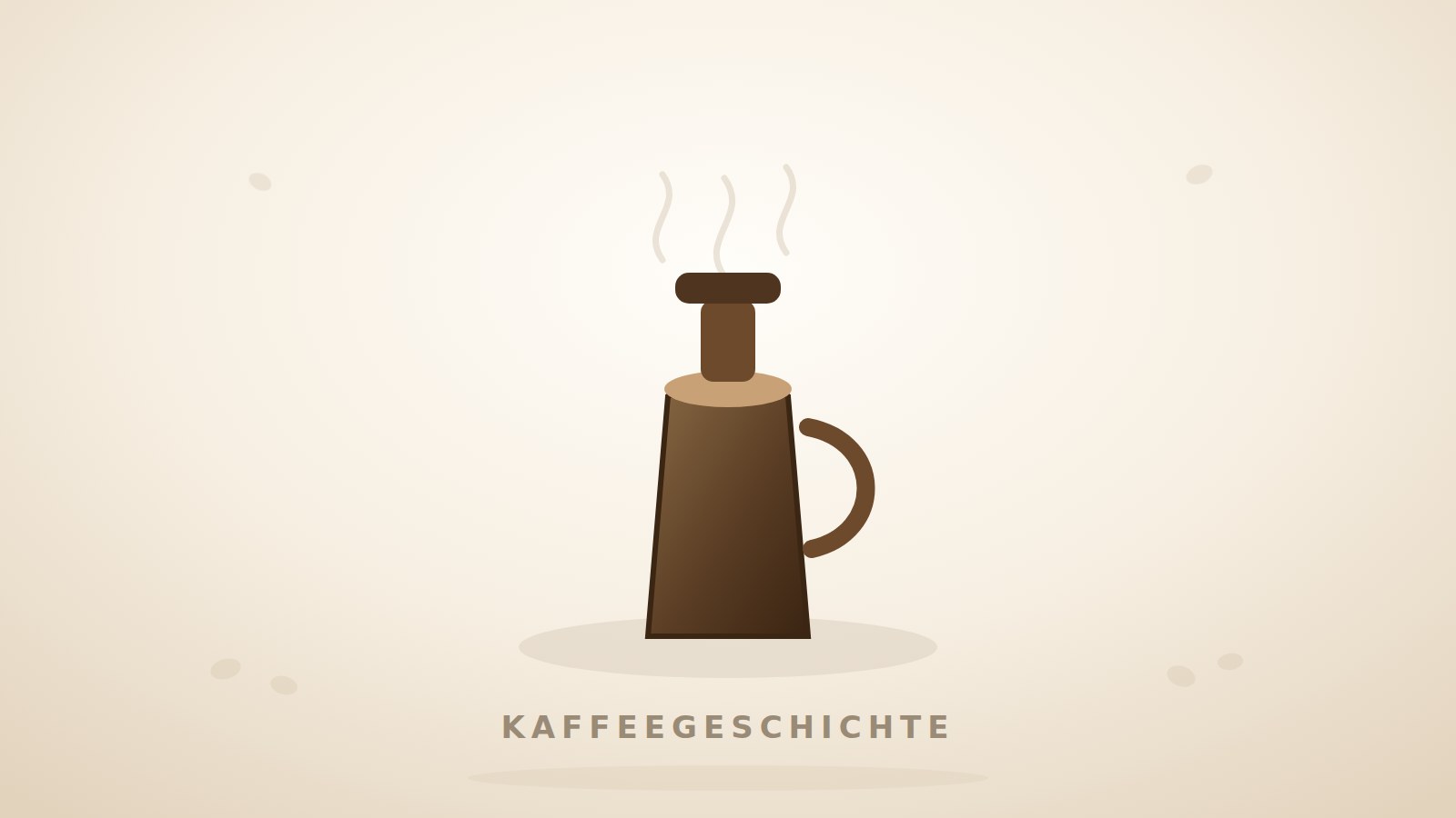 Illustration einer historischen Kaffeekanne mit Dampf