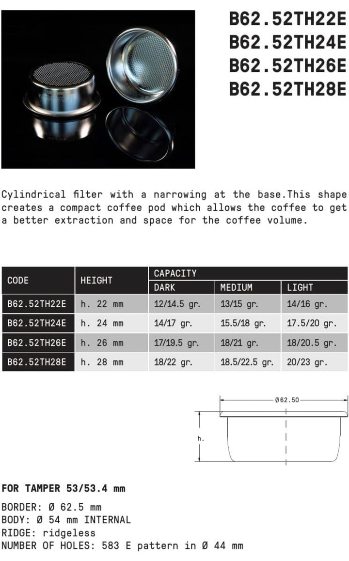 IMS 54 mm Präzisions Sieb - Korb h22E - Coffee Coaching Club