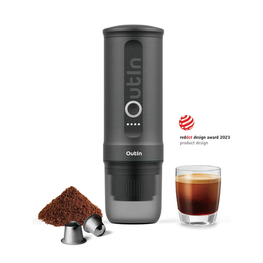 Outin Nano Tragbare Espresso Maschine (Space Grey) - Coffee Coaching Club