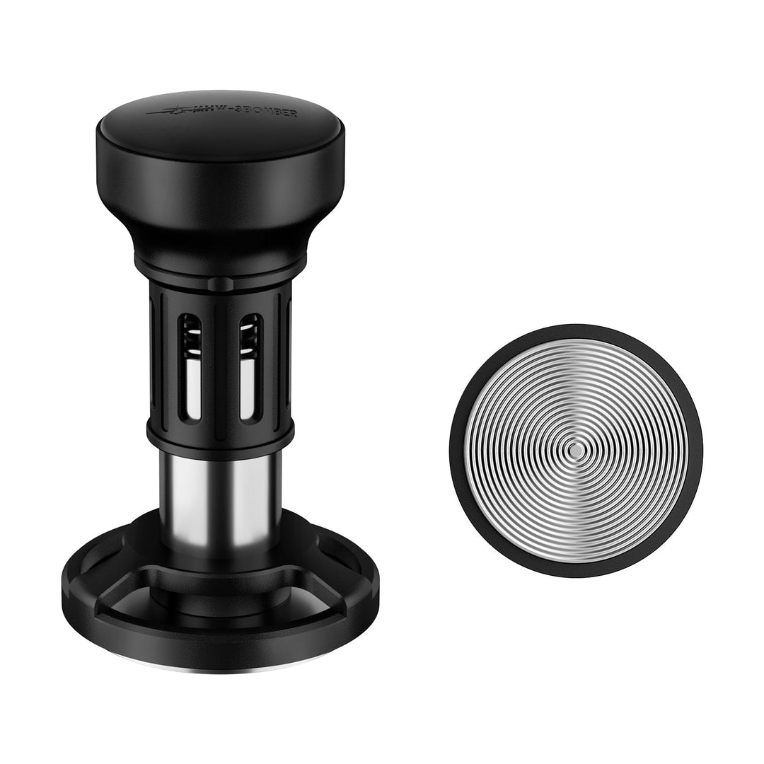MHW-3BOMBER Yu Series Impact Tamper 58,35 mm tamper en noir avec base striée (Ripple)