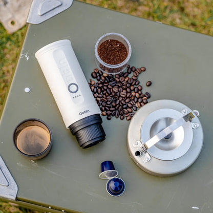 Outin Nano Tragbare Espresso Maschine (Pearl White) - Coffee Coaching Club
