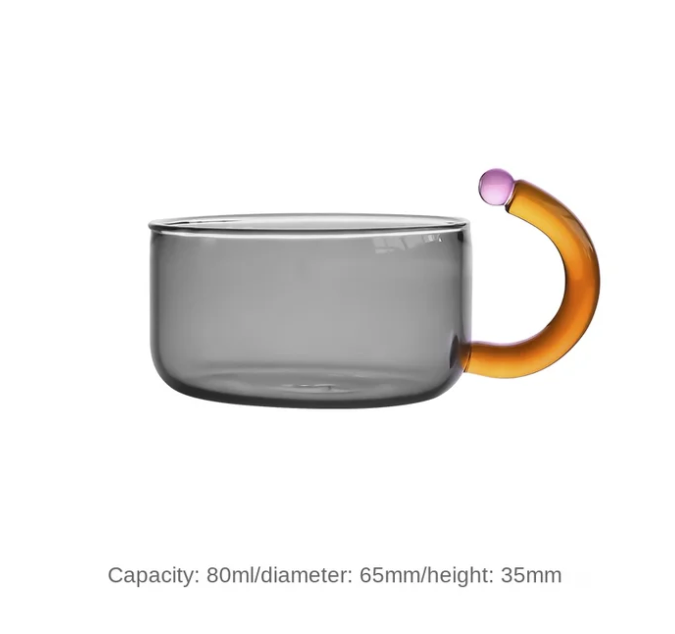 IVORE.GROUP Vaso de té en gris con asa en ámbar