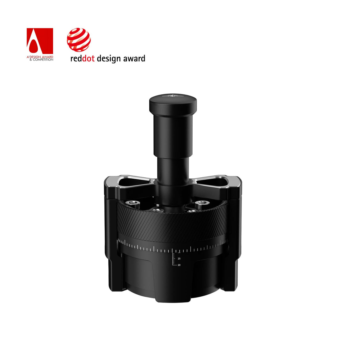 Distributeur à aiguilles MHW-3BOMBER SE Pro 58 mm en noir (Black) avec poignée à pression, vue de face