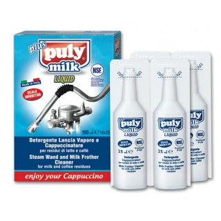 Puly Milk Plus Liquido Packung mit vier Ampullen zu 25 ml für die Reinigung der Dampflanze