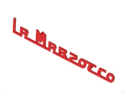 Roter La Marzocco Schriftzug als Ersatzteil für das Glaspanel der Strada EP