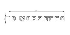 La Marzocco Logo in Rot für die Frontblende der Linea Classic S