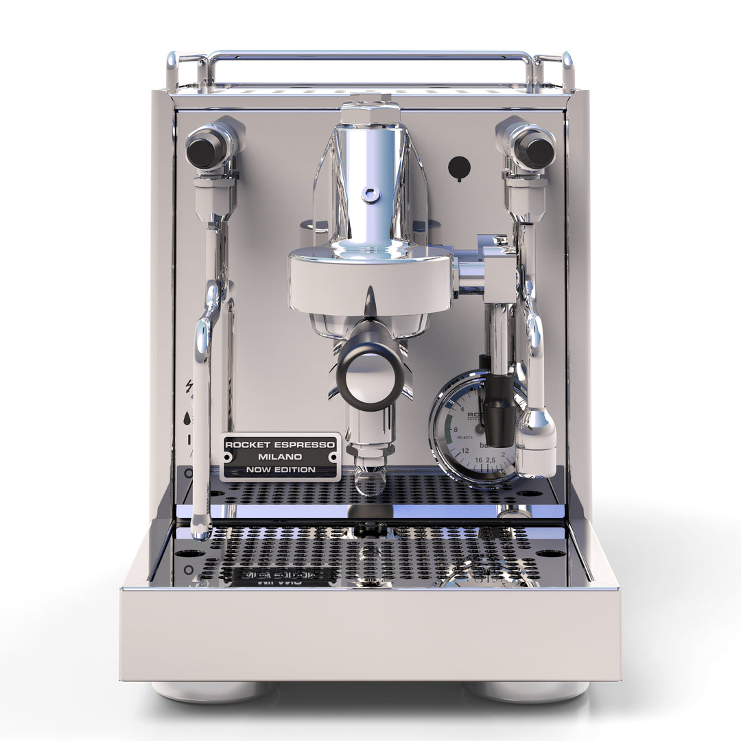 Rocket NOW Edition Inox Detail mit Shot-Counter und Manometer – Coffee Coaching Club 3