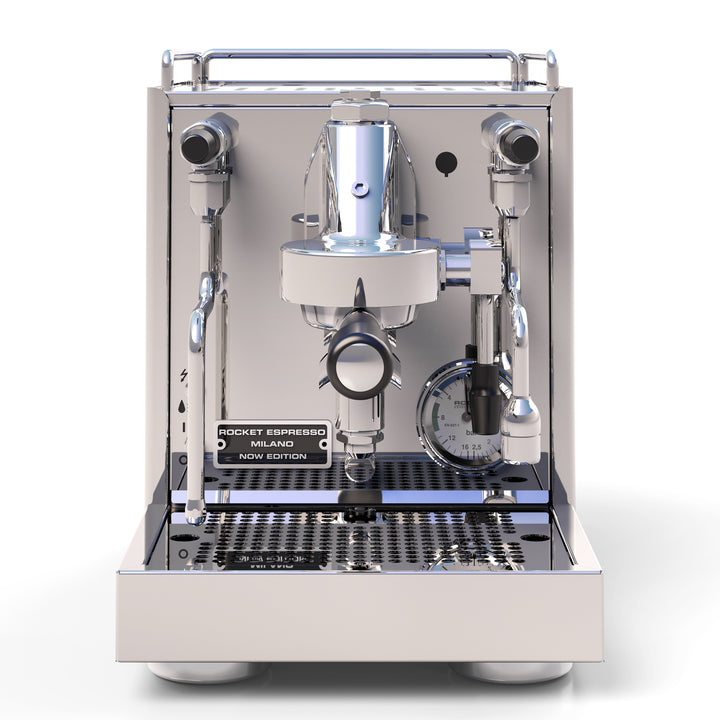 Rocket NOW Edition Inox Detail mit Shot-Counter und Manometer – Coffee Coaching Club 3
