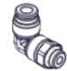 Rocket Winkelfitting 90 Grad mit 1/8 Zoll Innengewinde und Schnellverbinder für Espressomaschinen