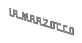La-Marzocco-Schriftzug für die Linea Micra, Ausführung blau und Crème