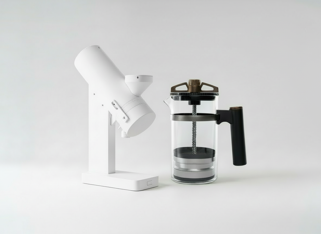 Acaia Orbit Single Dose Grinder Weber Workshop Bird Bundle White