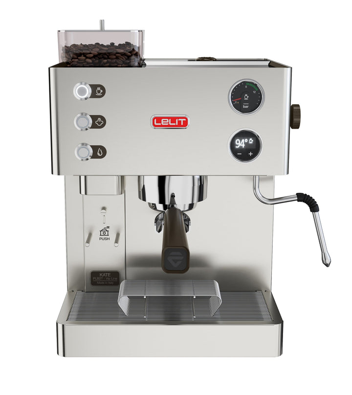 Lelit Kate PL82T Espressomaschine mit integrierter Mühle in der Frontansicht