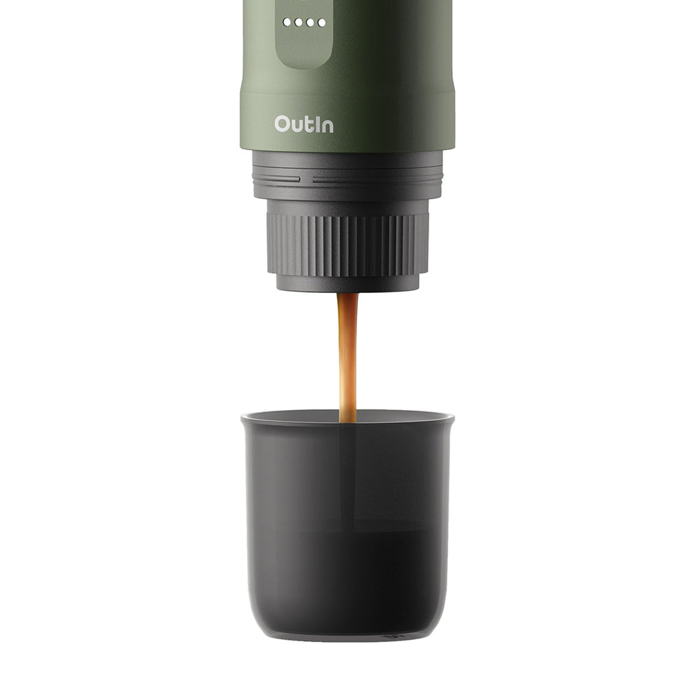 Outin Nano Tragbare Espresso Maschine (Forest Green) - Coffee Coaching Club