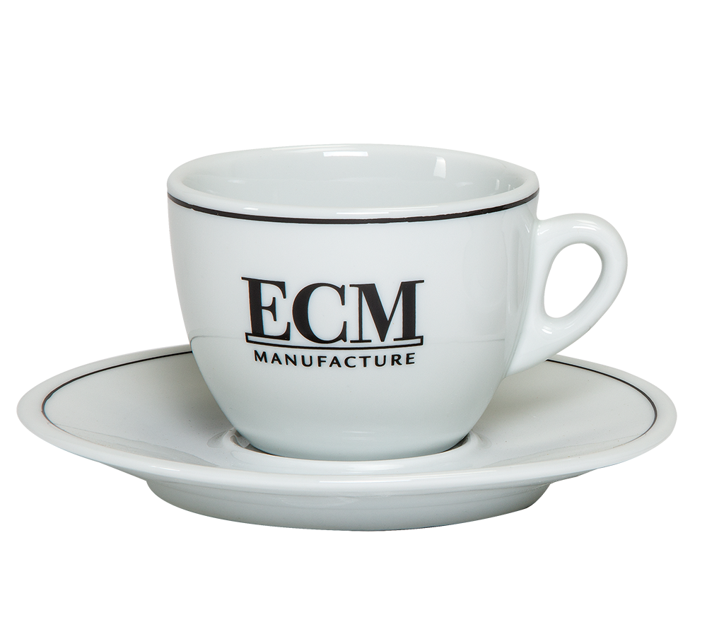 ECM Cappuccinotassen klassisch aus Porzellan mit Untertassen