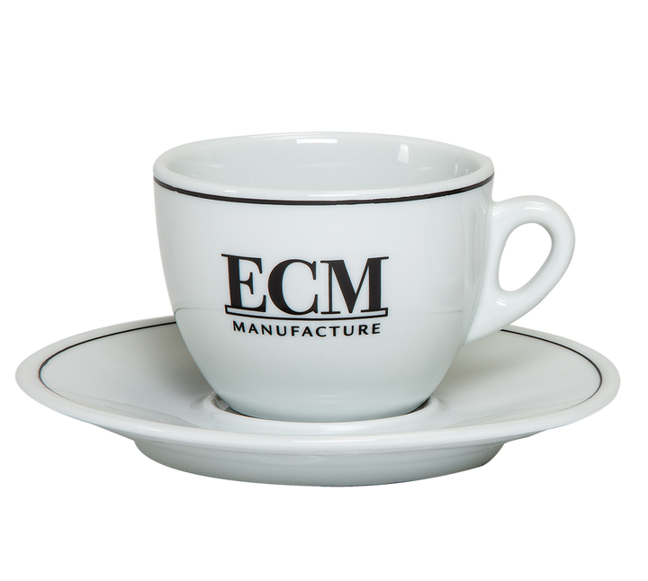 ECM Cappuccinotassen klassisch aus Porzellan mit Untertassen