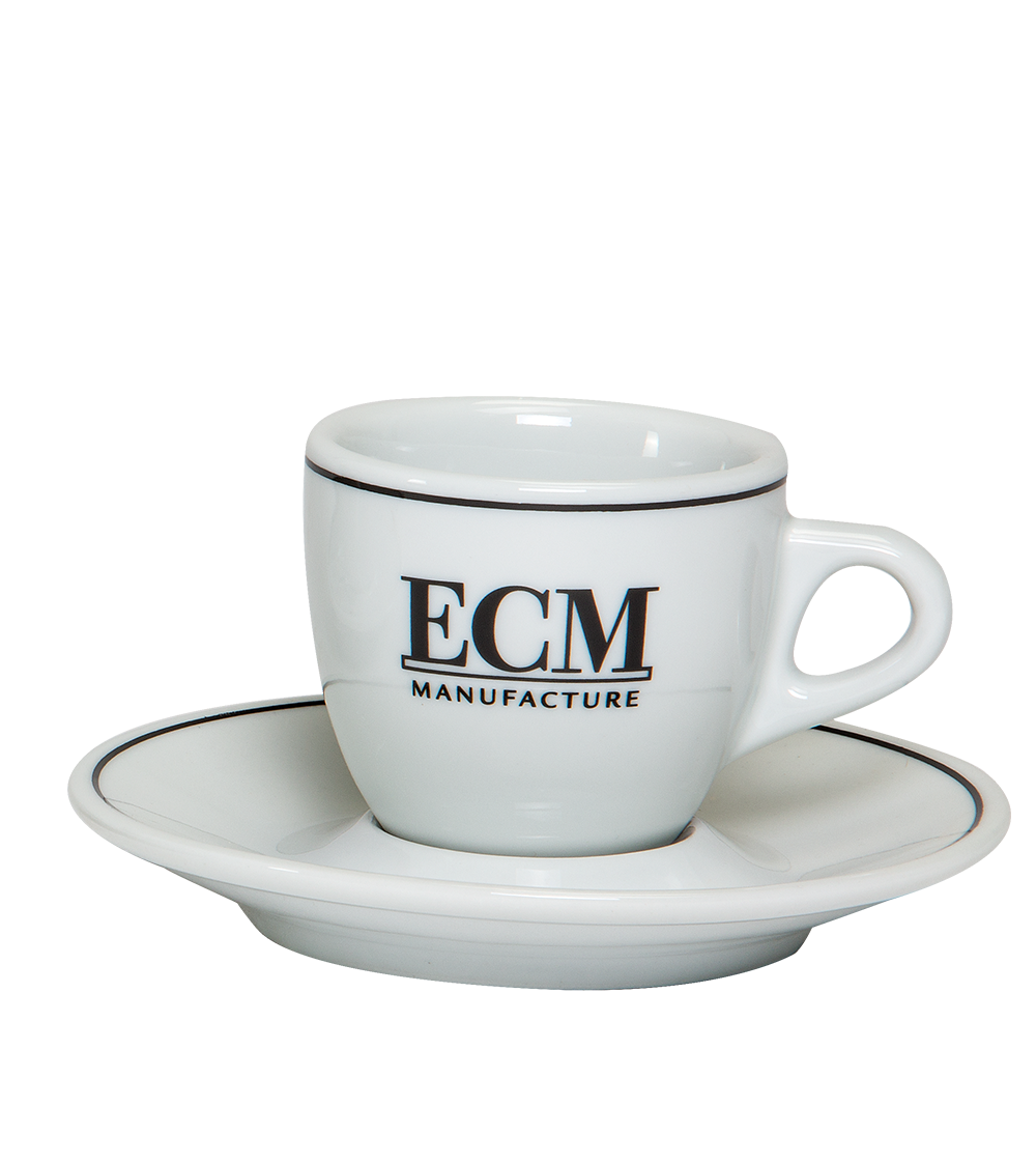 ECM Espressotassen klassisch aus Porzellan mit Untertassen