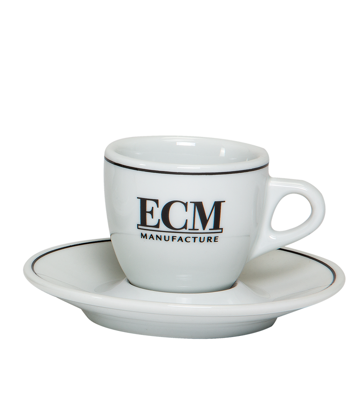 ECM Espressotassen klassisch aus Porzellan mit Untertassen