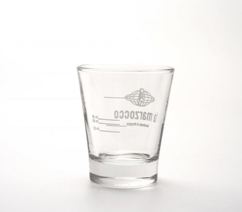 La Marzocco Espressoglas Shotglas mit Masseinheit Detail – Coffee Coaching Club 2