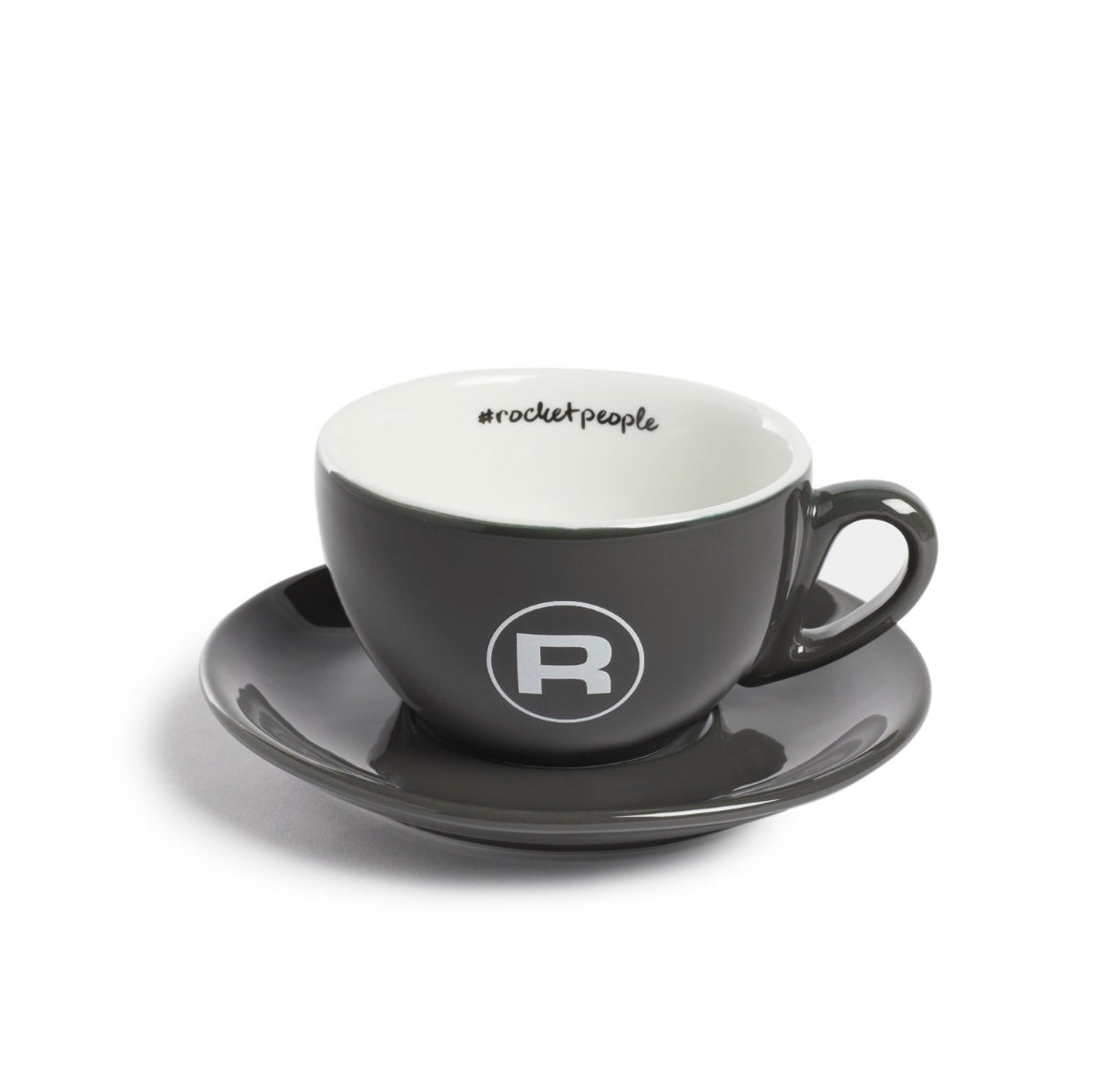 Rocket Tassenset "Cappuccino #Rocketpeople" - 6 Stück, grau - Coffee Coaching Club