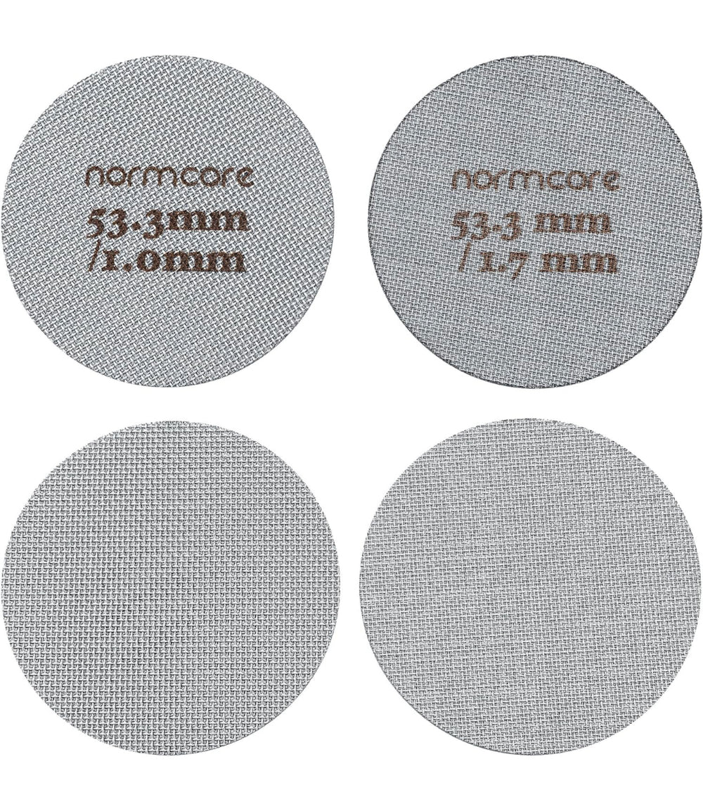 Normcore Premium Puck-Sieb, Puck Screen, 53.3 mm, 2 Stück, mit Ständer - Coffee Coaching Club