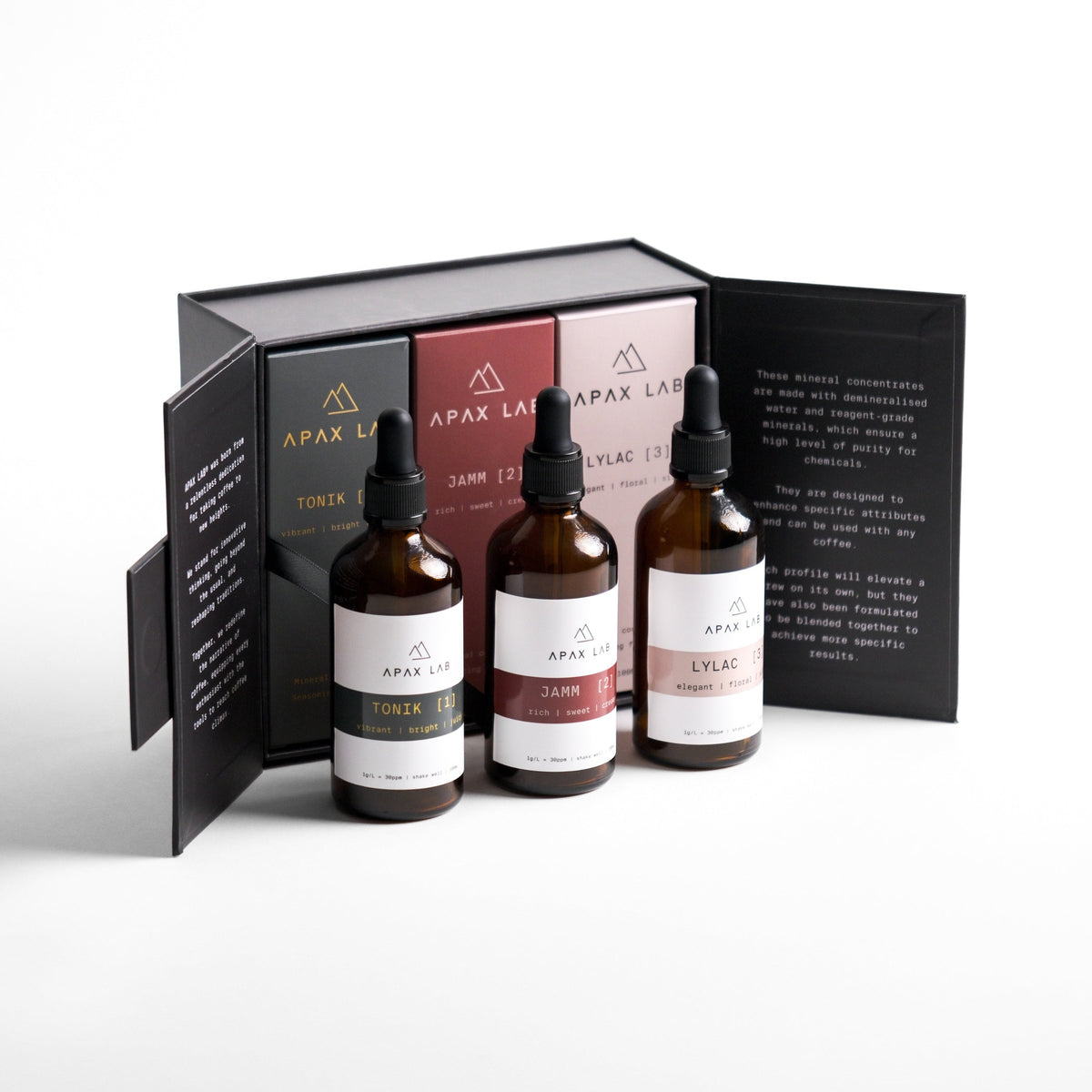 Apax Lab Box Set 100 ml Suisse | Tonik Jamm Lylac | Concentré Minéral