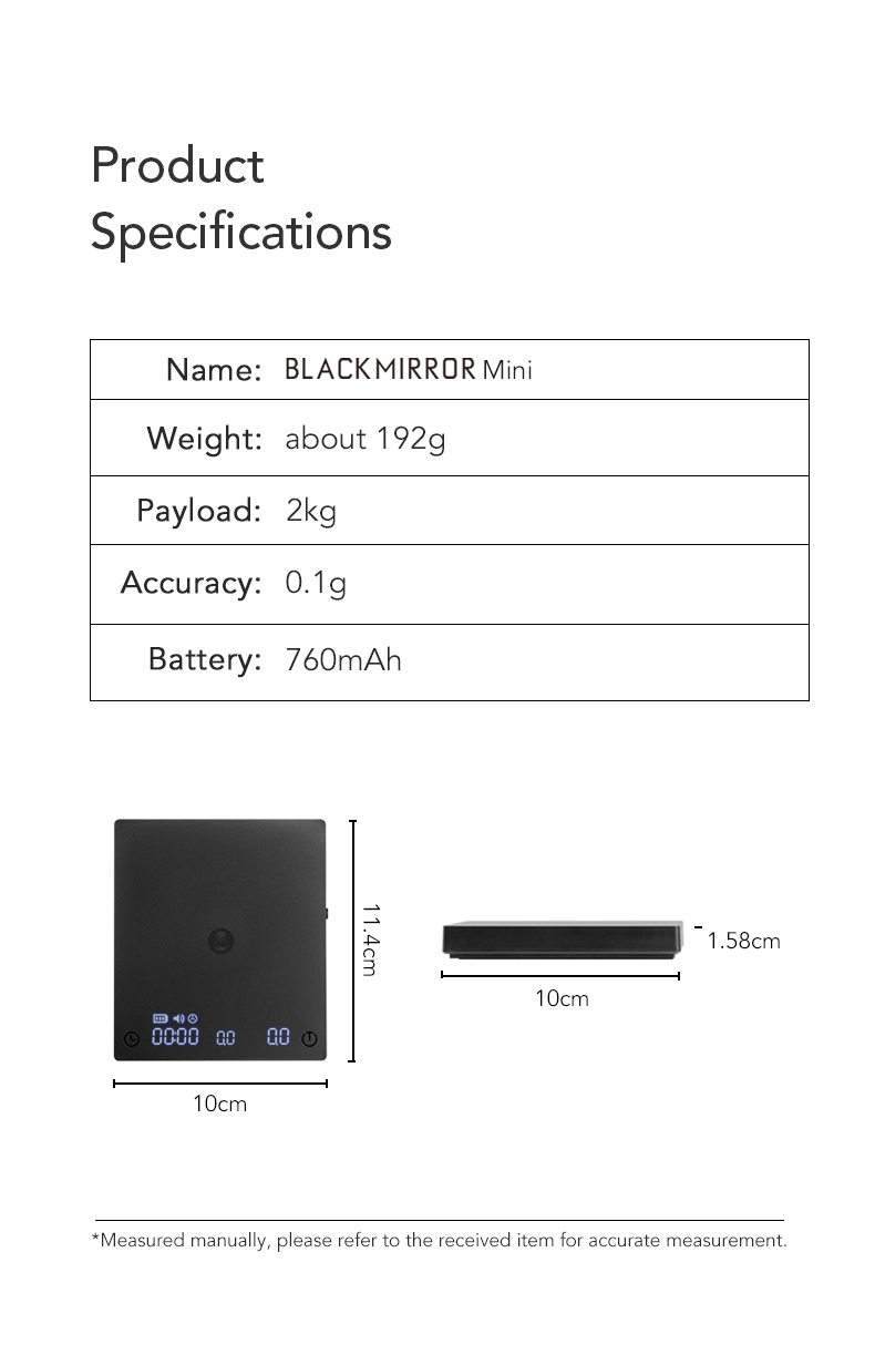 Timemore Black Mirror Basic Mini balance à café