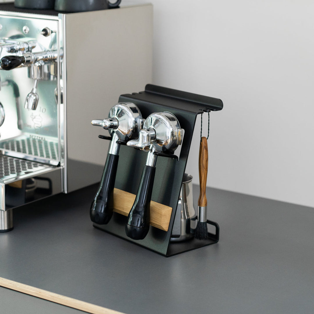 Flate - Compact Barista Station with Portafilter Holder for Barista Accessories