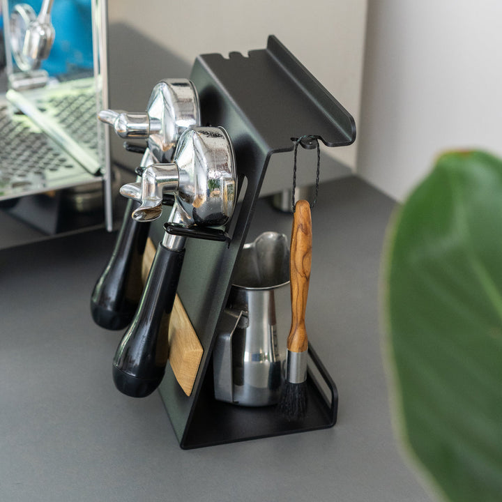 Flate - Compact Barista Station with Portafilter Holder for Barista Accessories