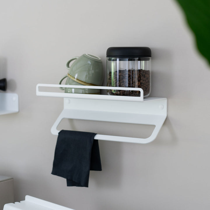 Flate - Barista wall shelf with portafilter holder for barista accessories