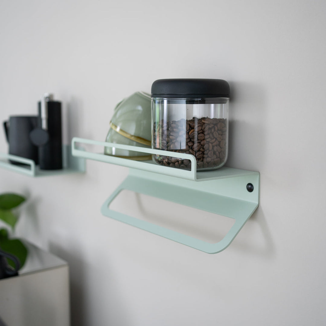 Flate - Barista wall shelf with portafilter holder for barista accessories