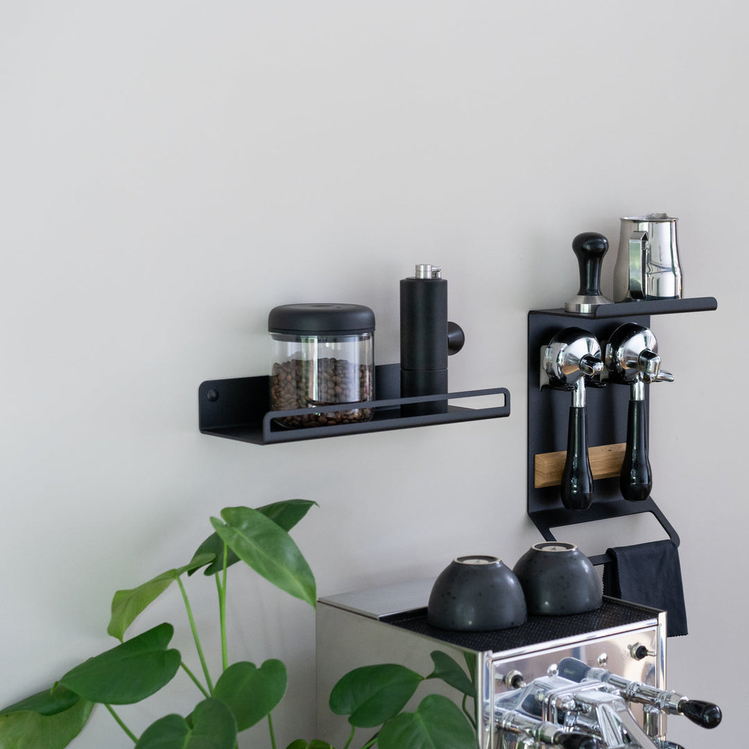 Flate - Etagère murale Barista pour grains de café et accessoires barista