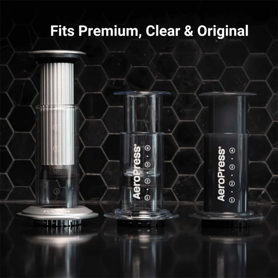 AeroPress Premium Coffee Maker made of glass and stainless steel – a handmade masterpiece