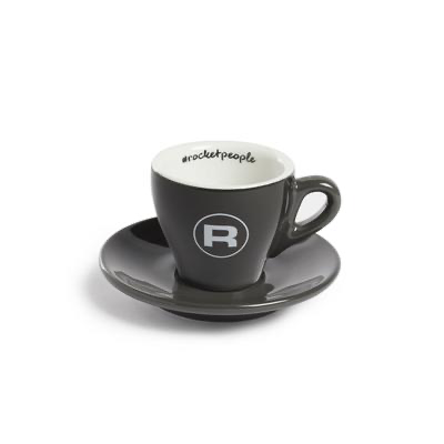 Rocket Tassenset "Espresso #Rocketpeople" - 6 Stück, grau - Coffee Coaching Club