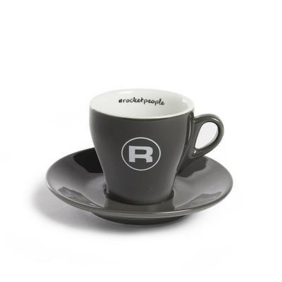 Rocket Tassenset "Flat White #Rocketpeople" - 6 Stück, grau - Coffee Coaching Club