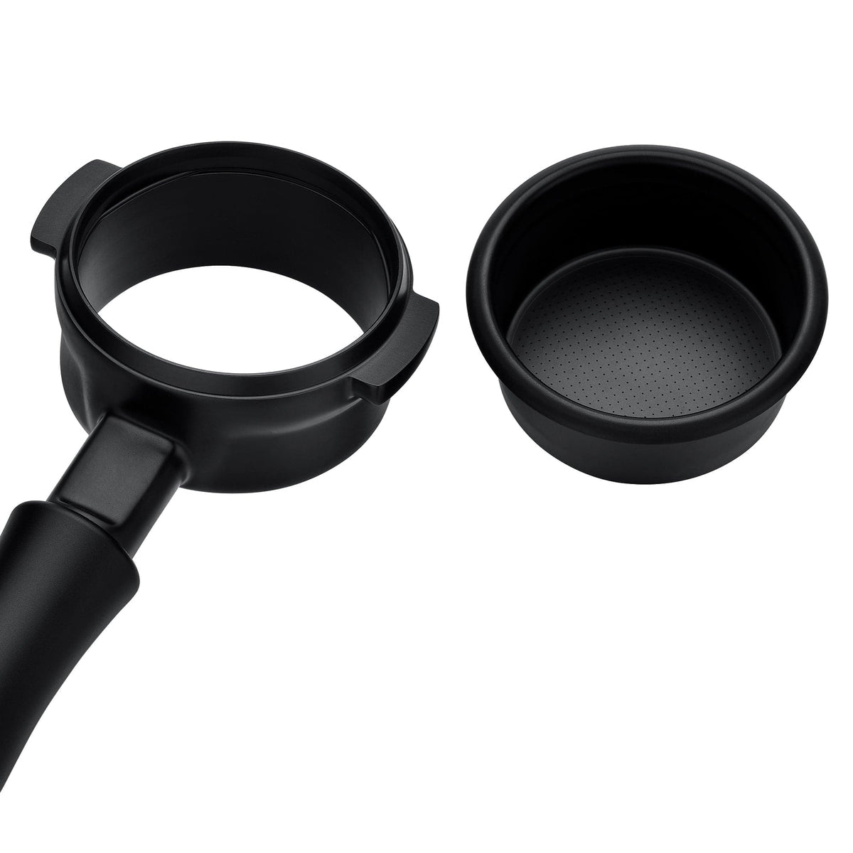 Normcore bodenloser Siebträger E61 Titanium-PVD schwarz – Coffee Coaching Club 1