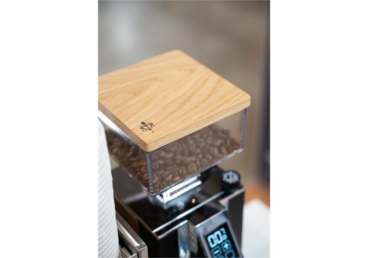 Holz Bohnenbehälter-Deckel zur Eureka Mignon Design, Eiche - Coffee Coaching Club