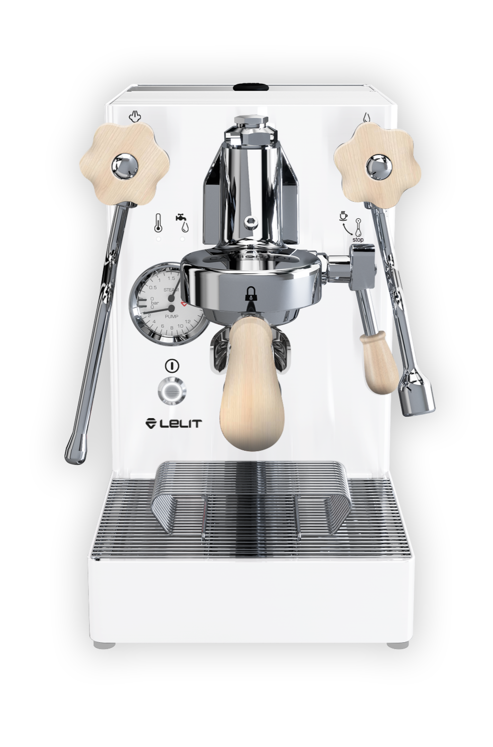 Machine à espresso Lelit Mara X en blanc, vue de face